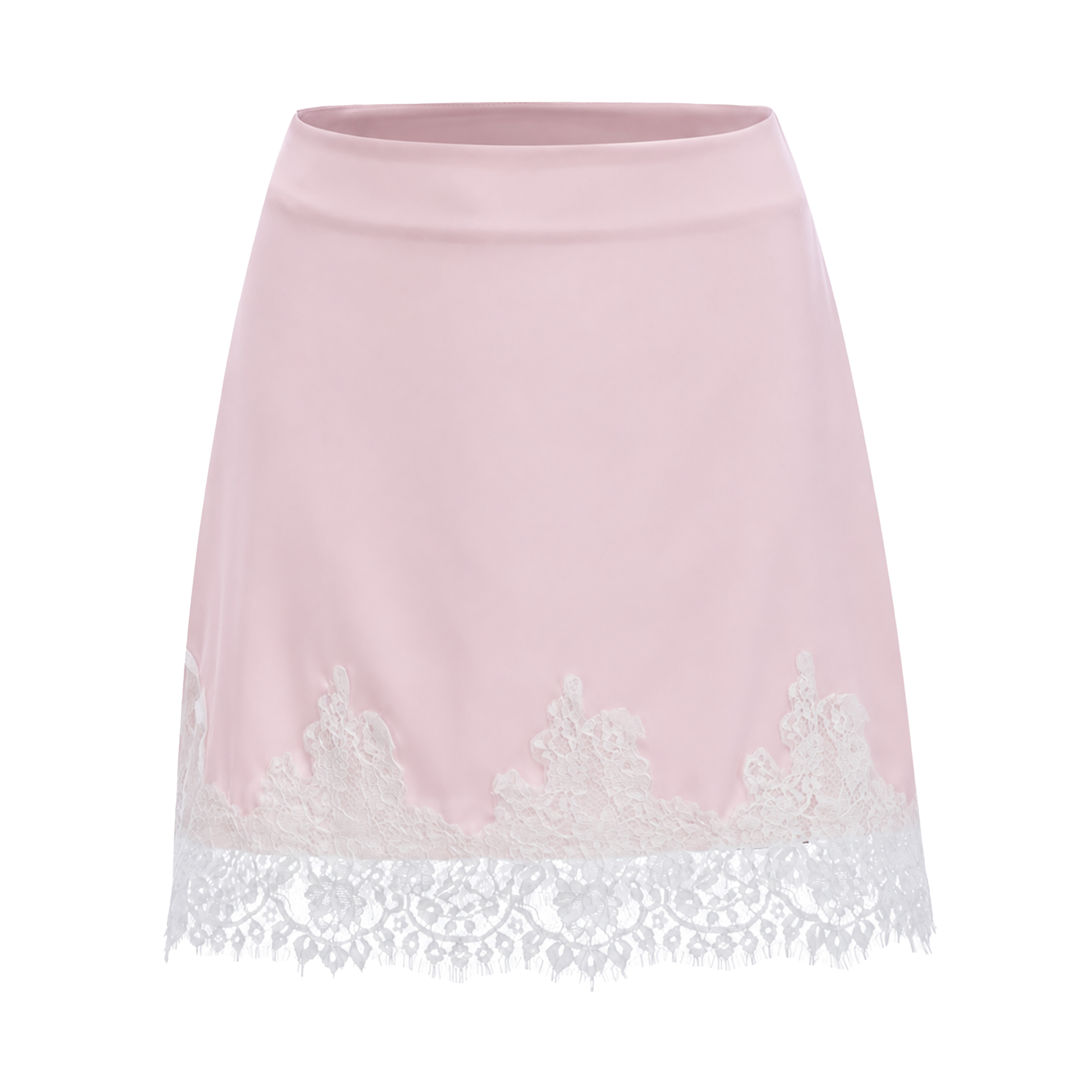Sophia Pink One Shoulder Top & Skirt Set with Lace Trim