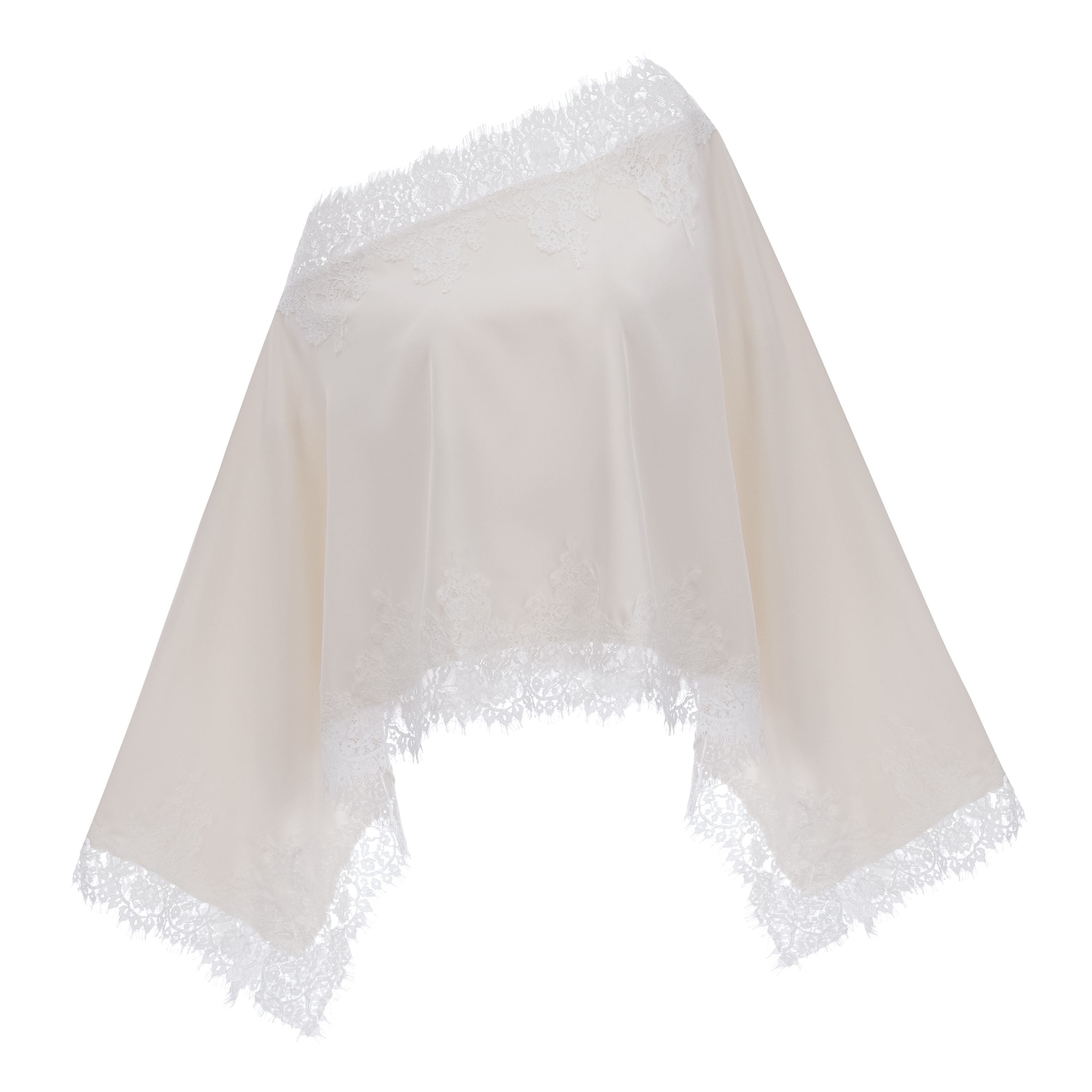 Sophia White One Shoulder Top & Skirt Set with Lace Trim