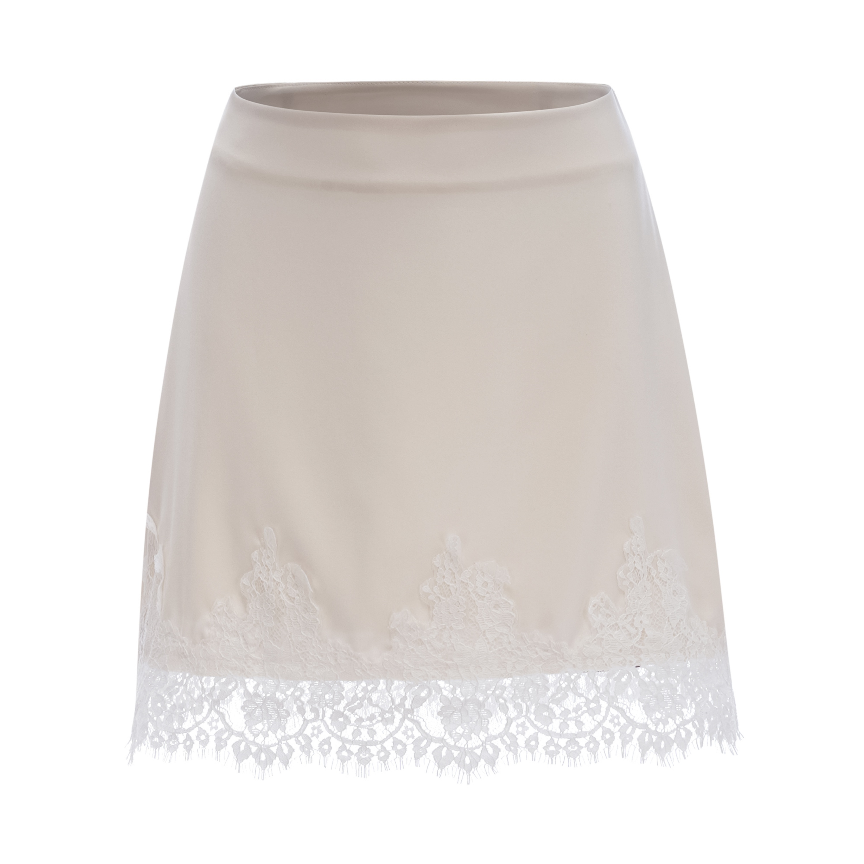 Sophia White One Shoulder Top & Skirt Set with Lace Trim