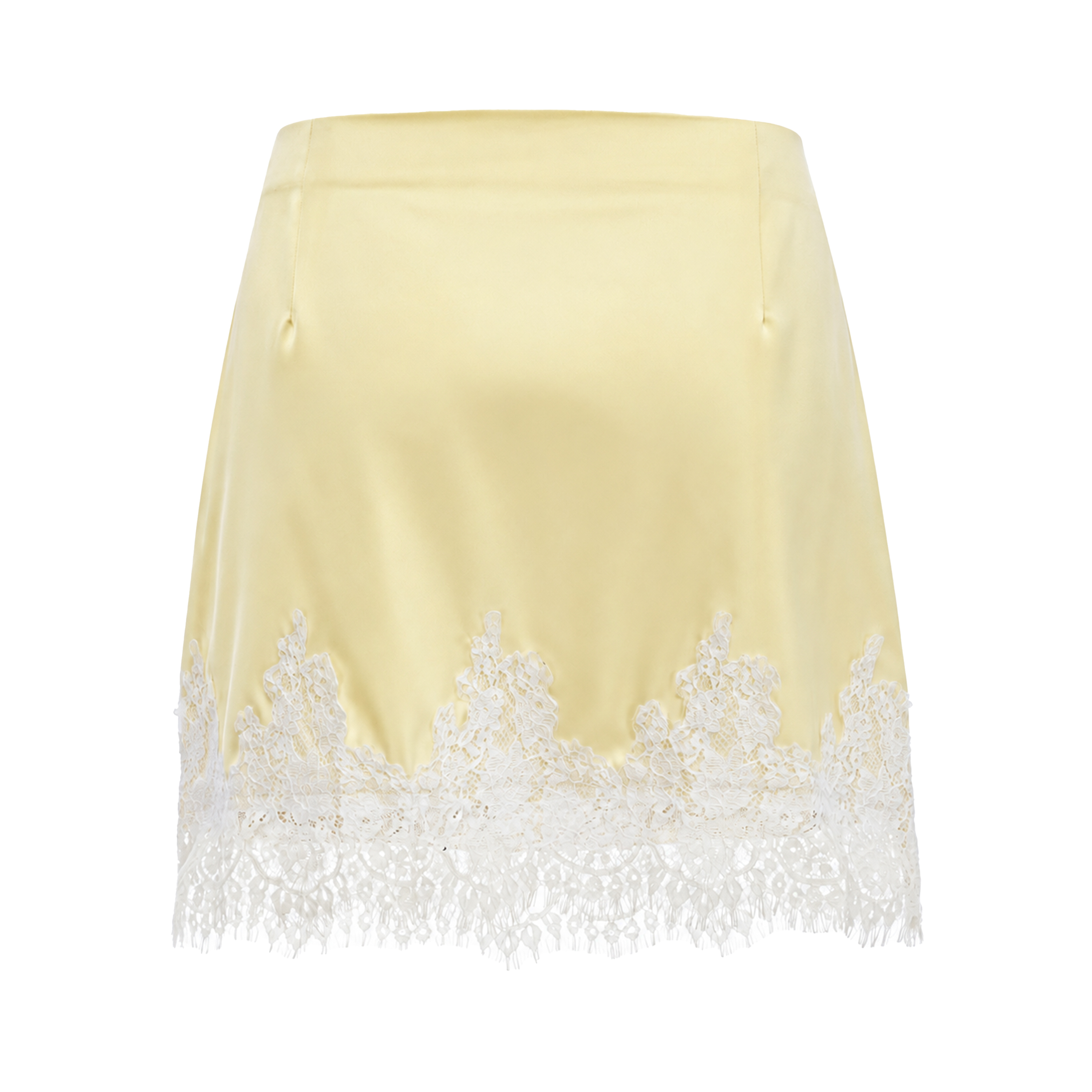 Sophia Yellow One Shoulder Top & Skirt Set with Lace Trim