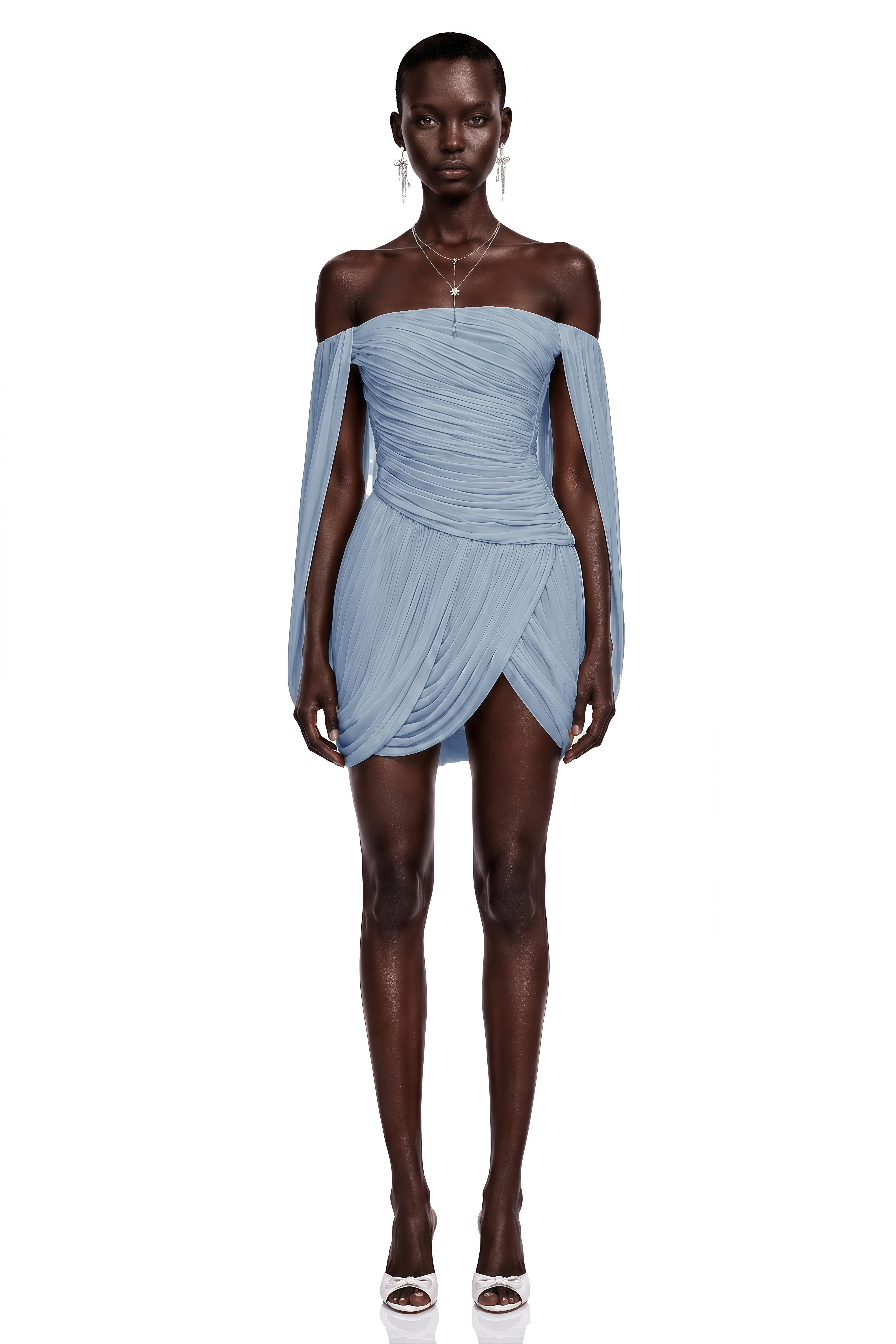 blue cross front dress Suné Ruched Mini promo_bfcm_apparel_25 This garment fits true Strapless Floral Skater Dress Size:Custom (Plus Size)