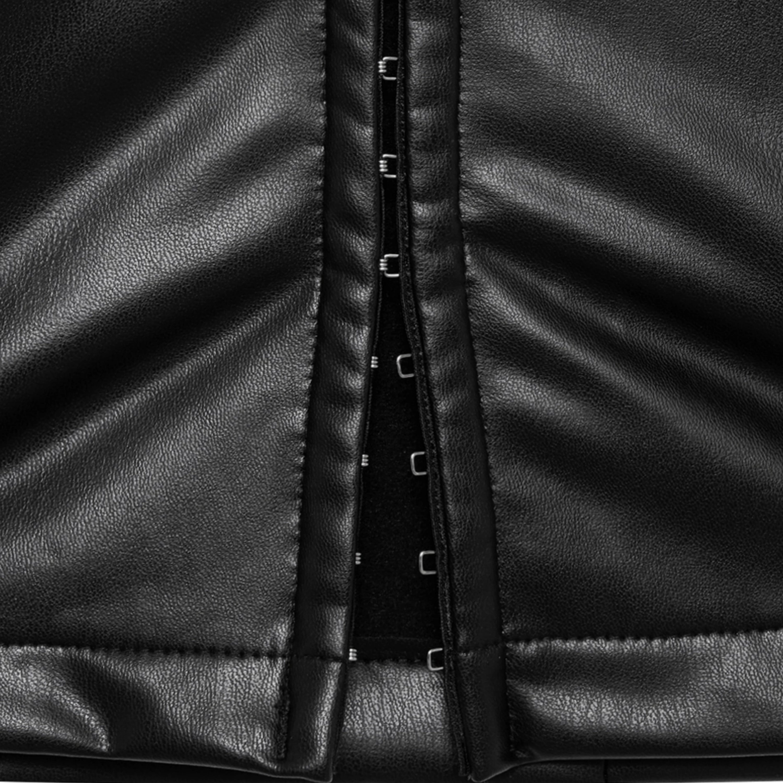 Black Cut Out Leather Top