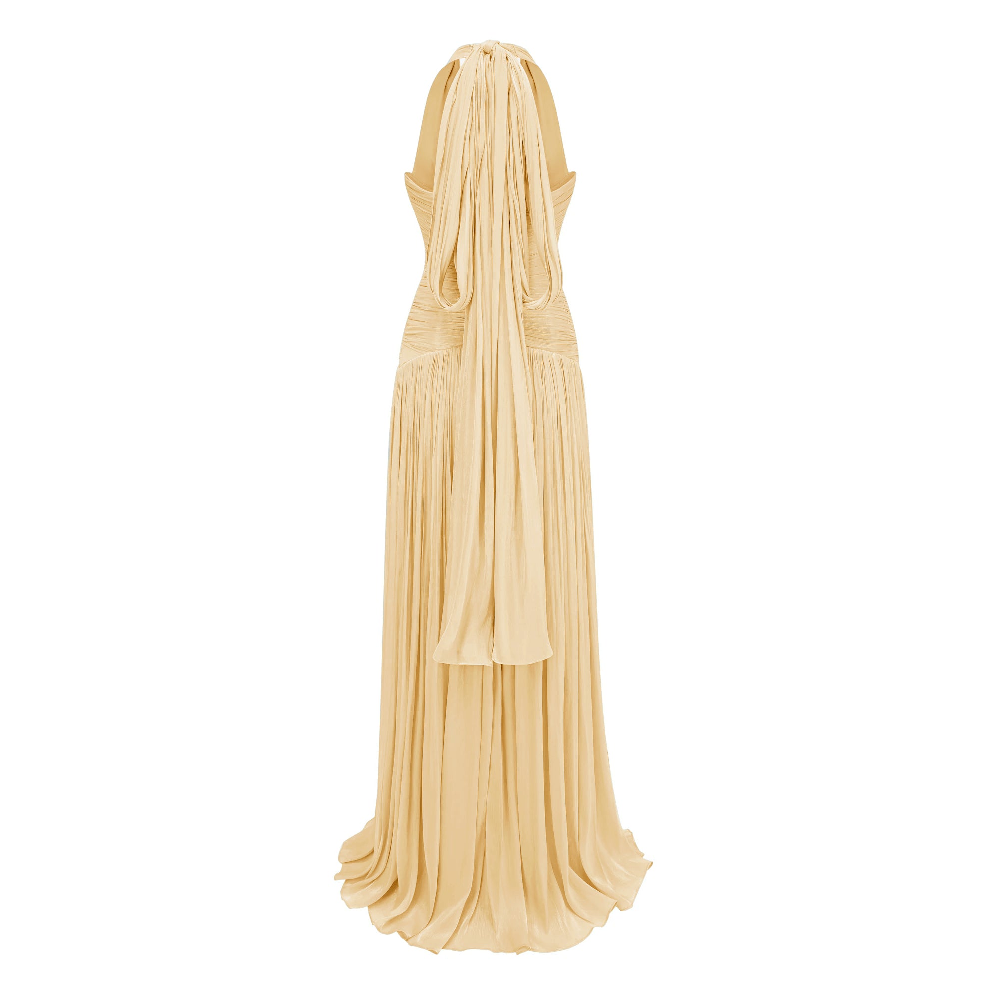 Yellow Gathered Maxi Dress