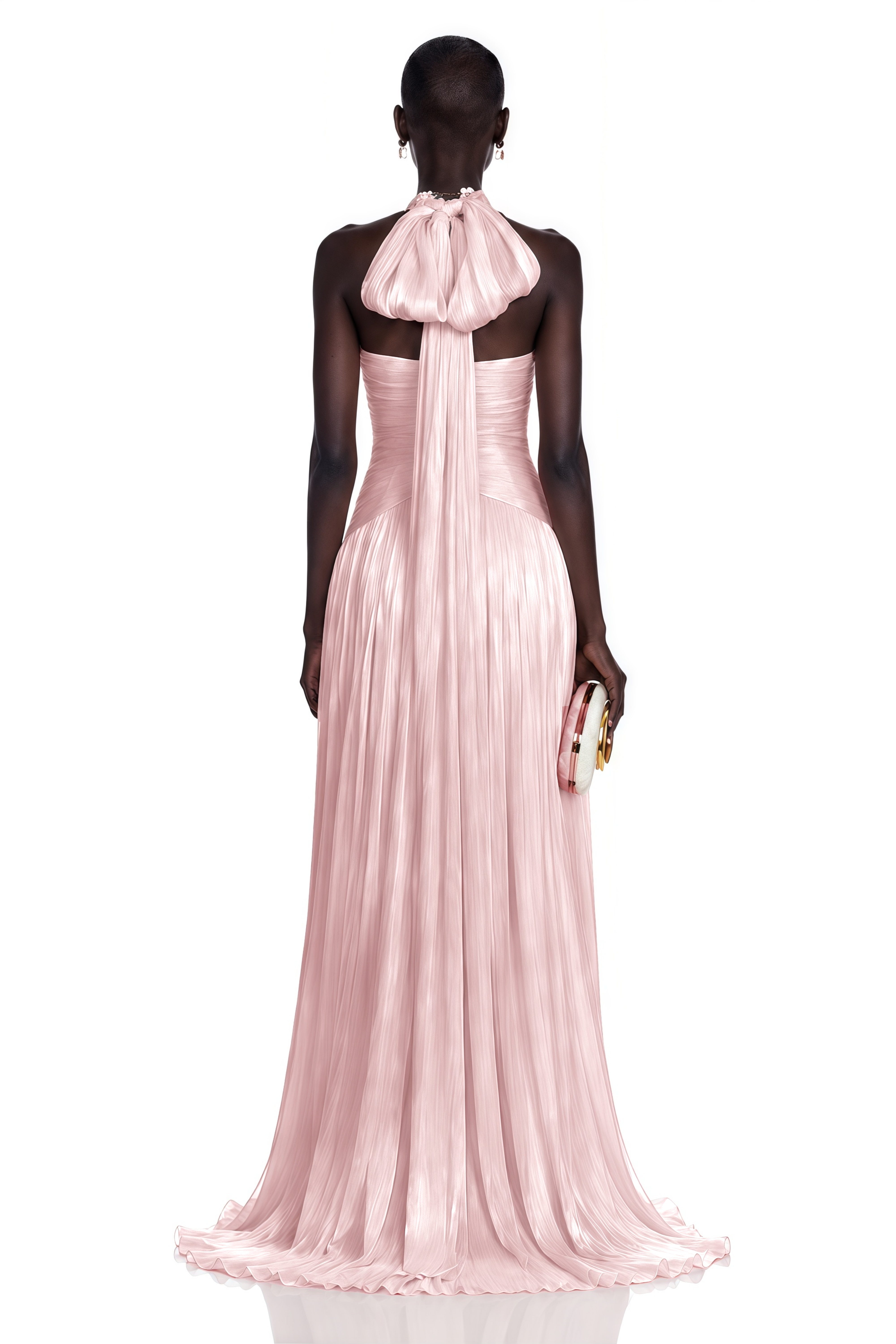 Uranie Pink Gathered Maxi Dress
