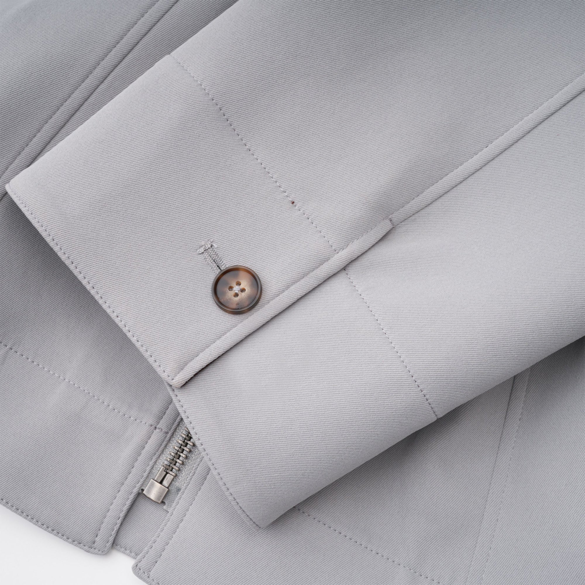 Vilma Grey Leather Collar Hunting Jacket
