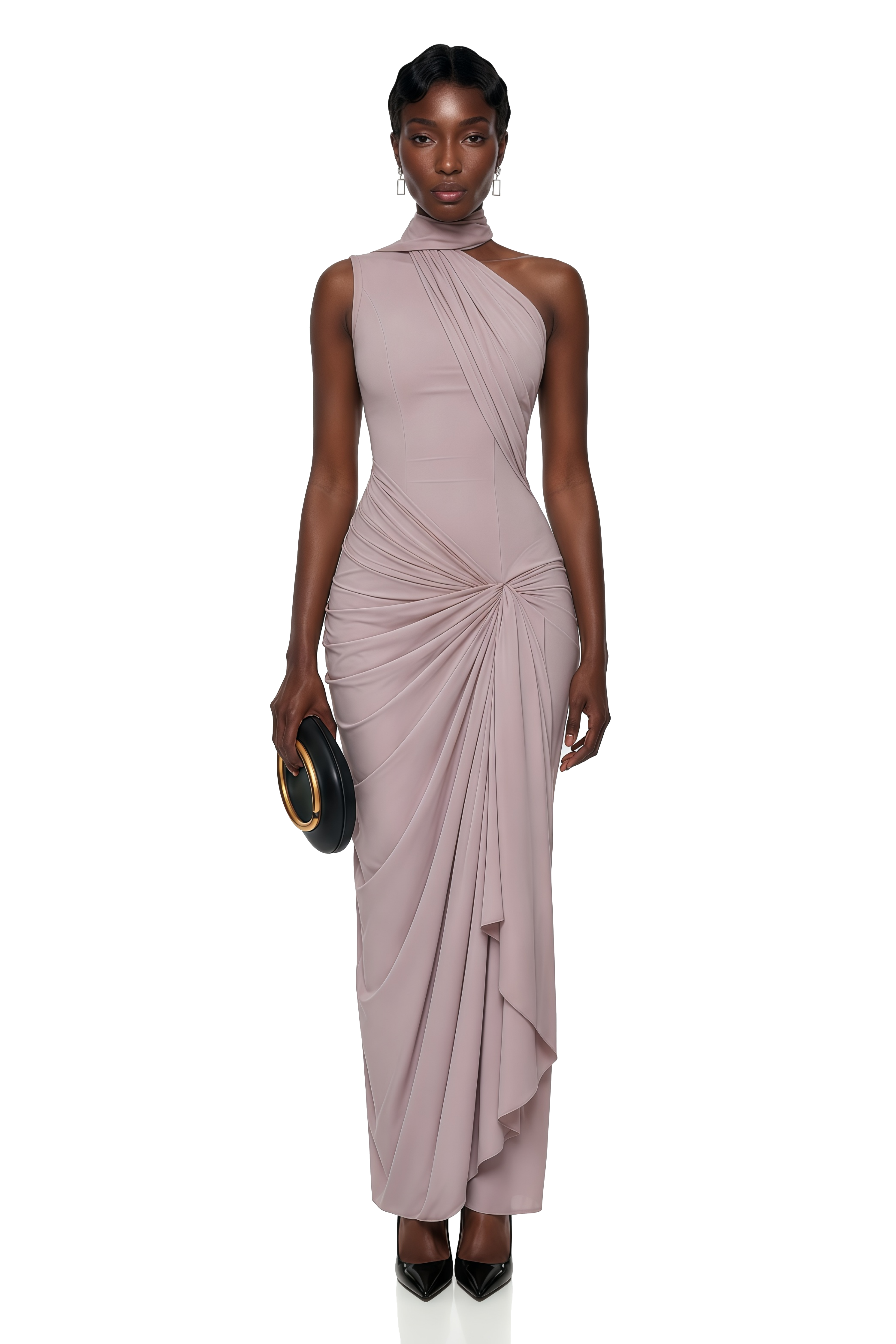 pink asymmetrical dresses Wilhelmina Dusty Ruched Maxi Dress Size:9 1/2 trumpet Carla Dress – Petite shoulder neckline