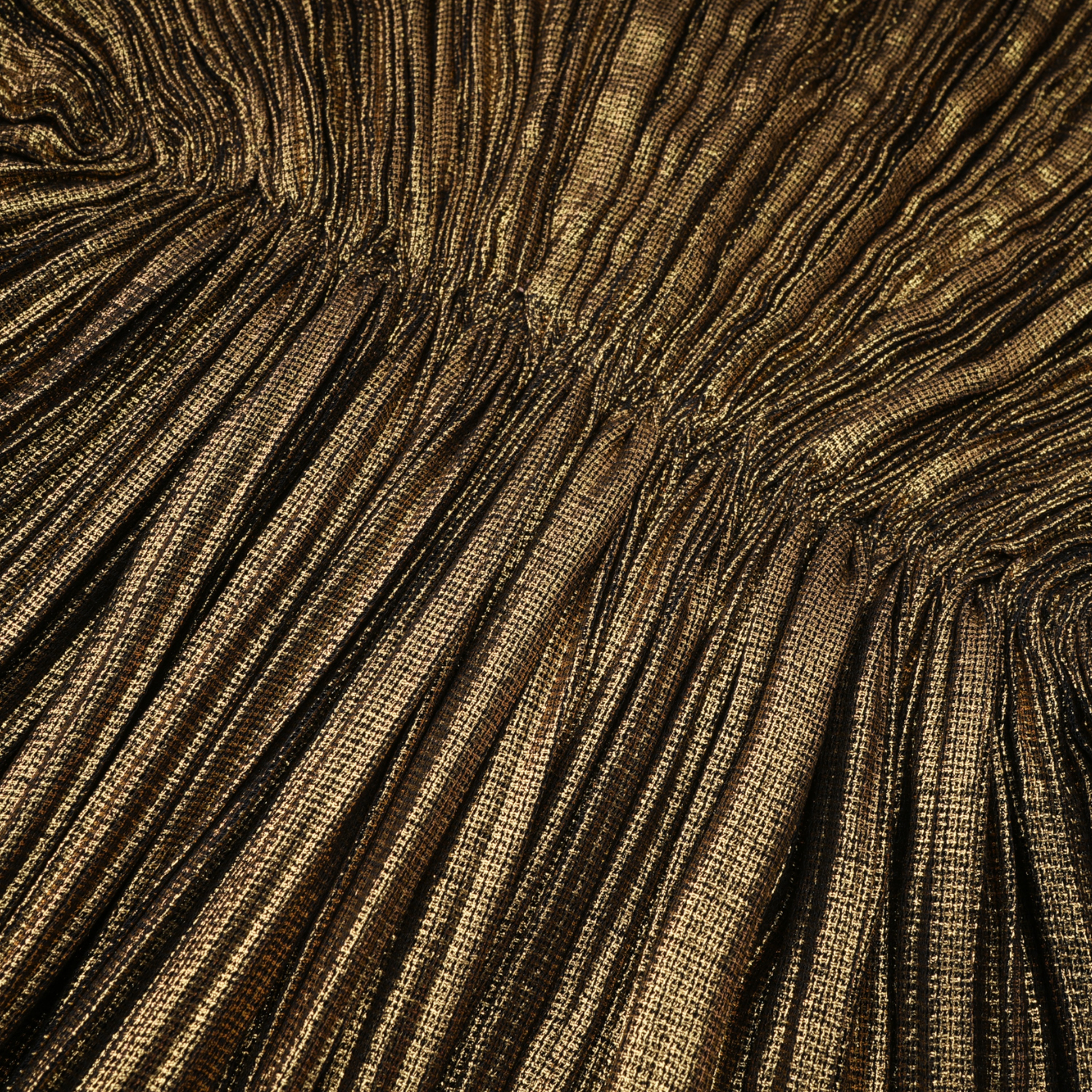 Xrystyna Gold Metallic Ruched Maxi Dress