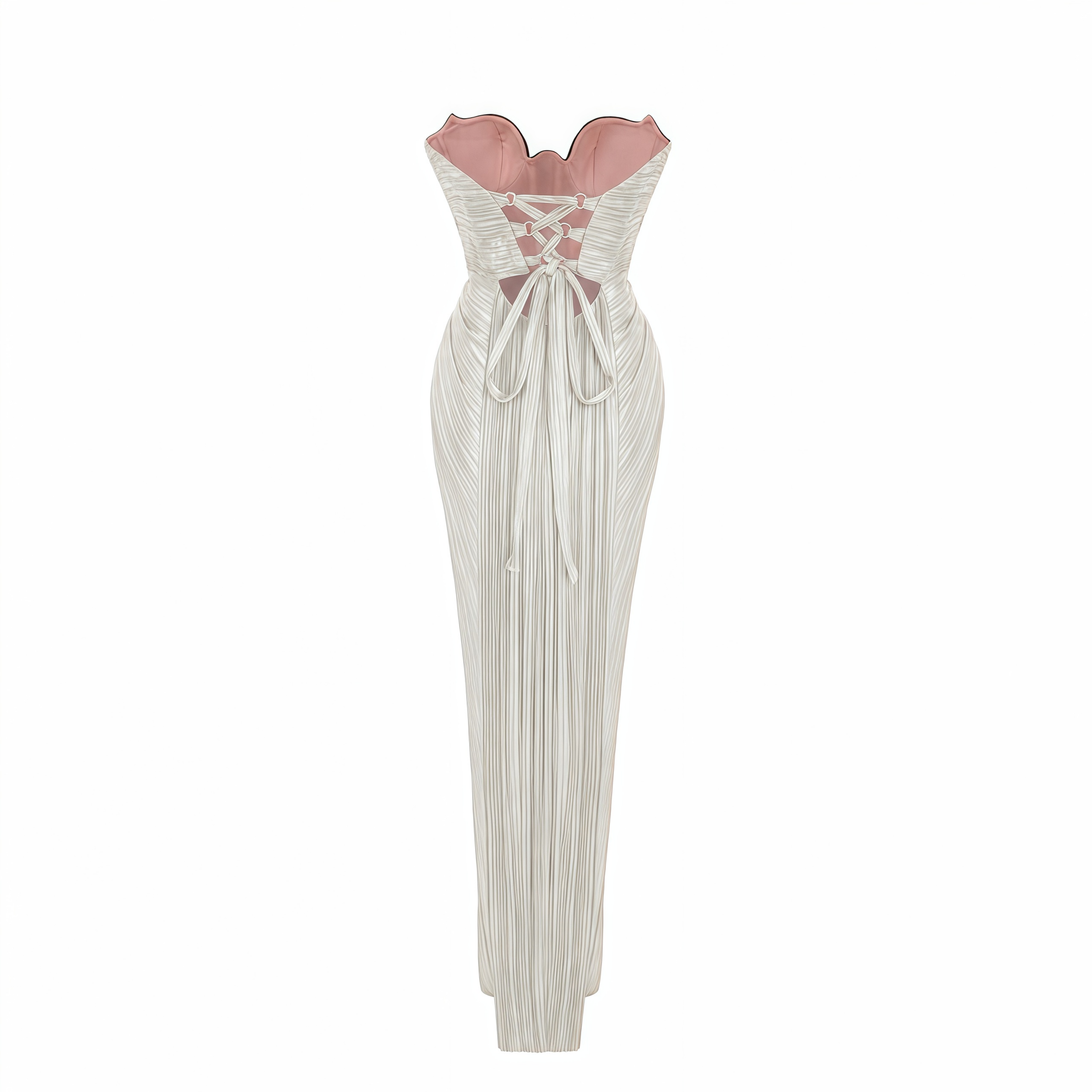 Xrystyna Silver Metallic Ruched Maxi Dress – Miss Rosier - Women's
