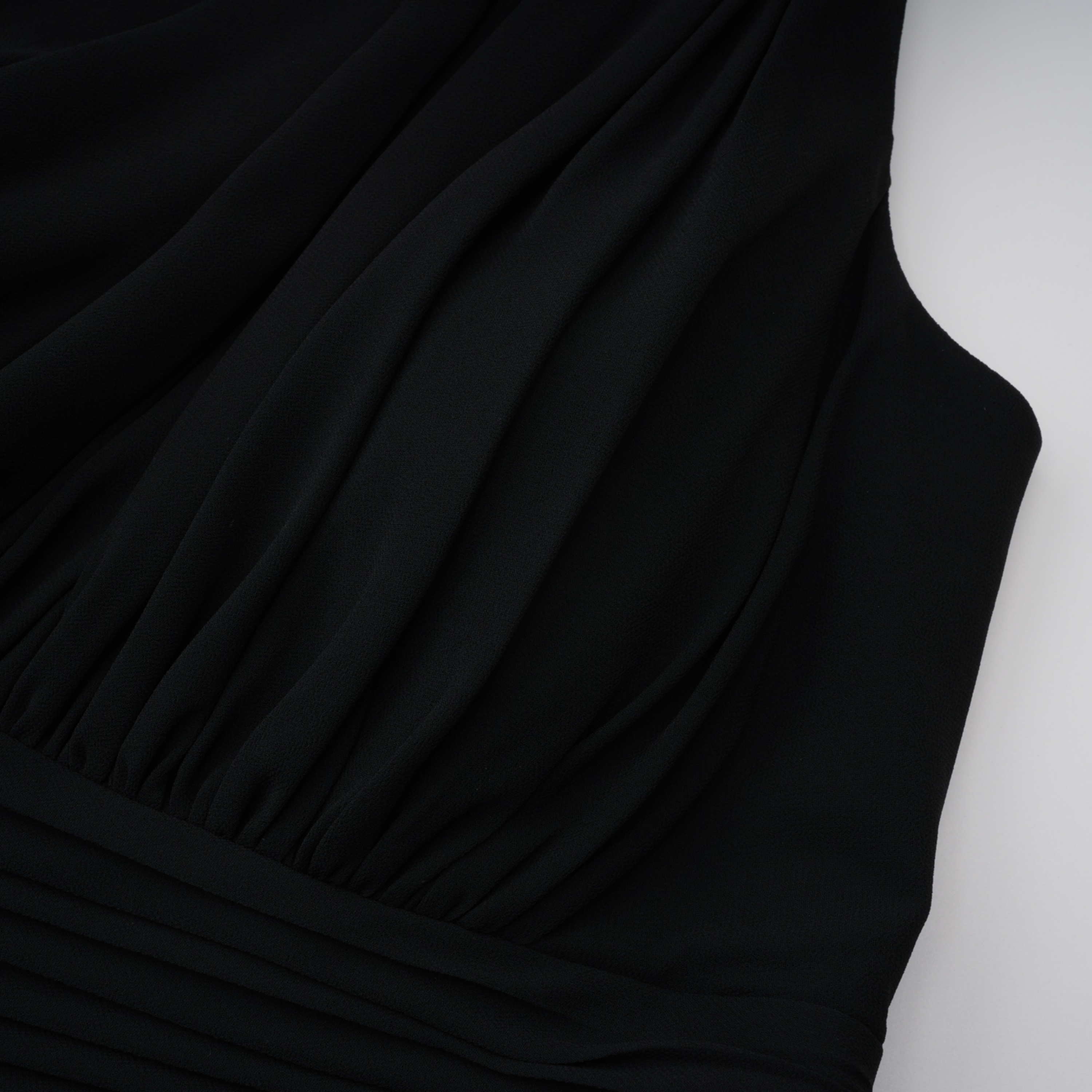 Zeliha Black One Shoulder Cross Front Ruched Maxi Dress