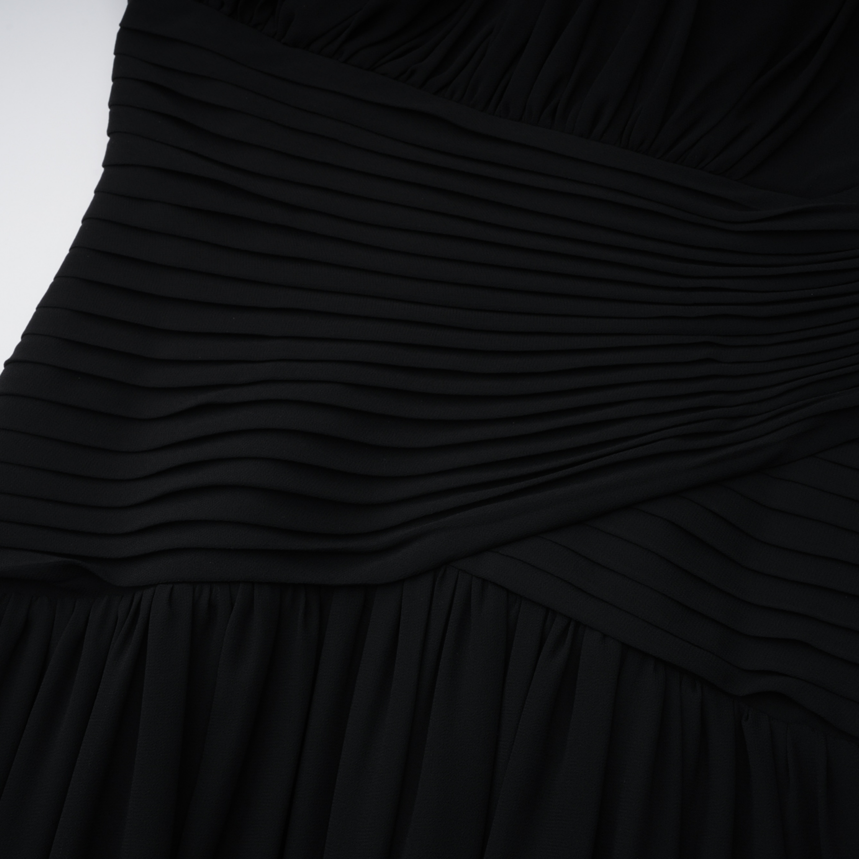 Zeliha Black One Shoulder Cross Front Ruched Maxi Dress