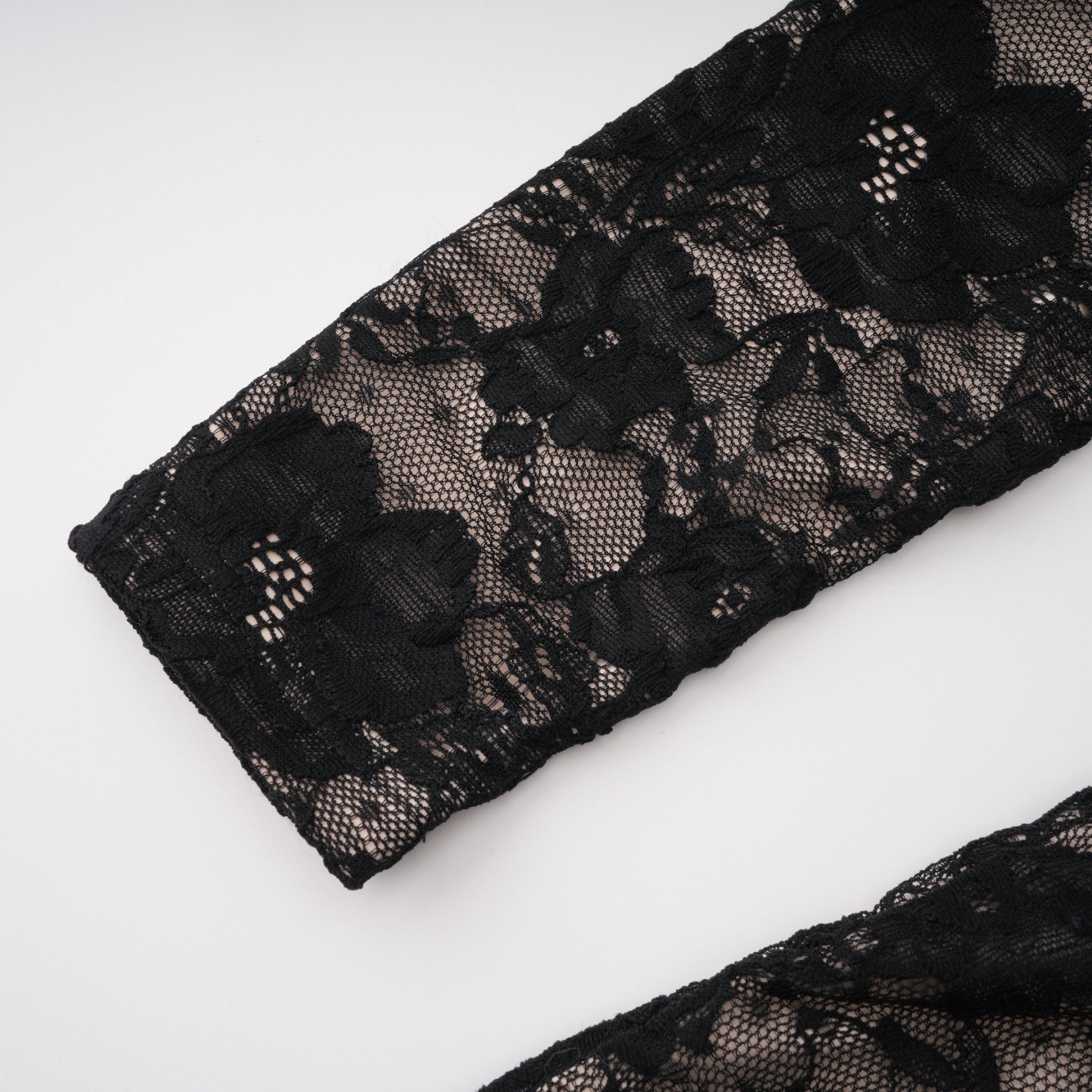 Zhadana Black Semi-Sheer Lace Panel Jumpsuit