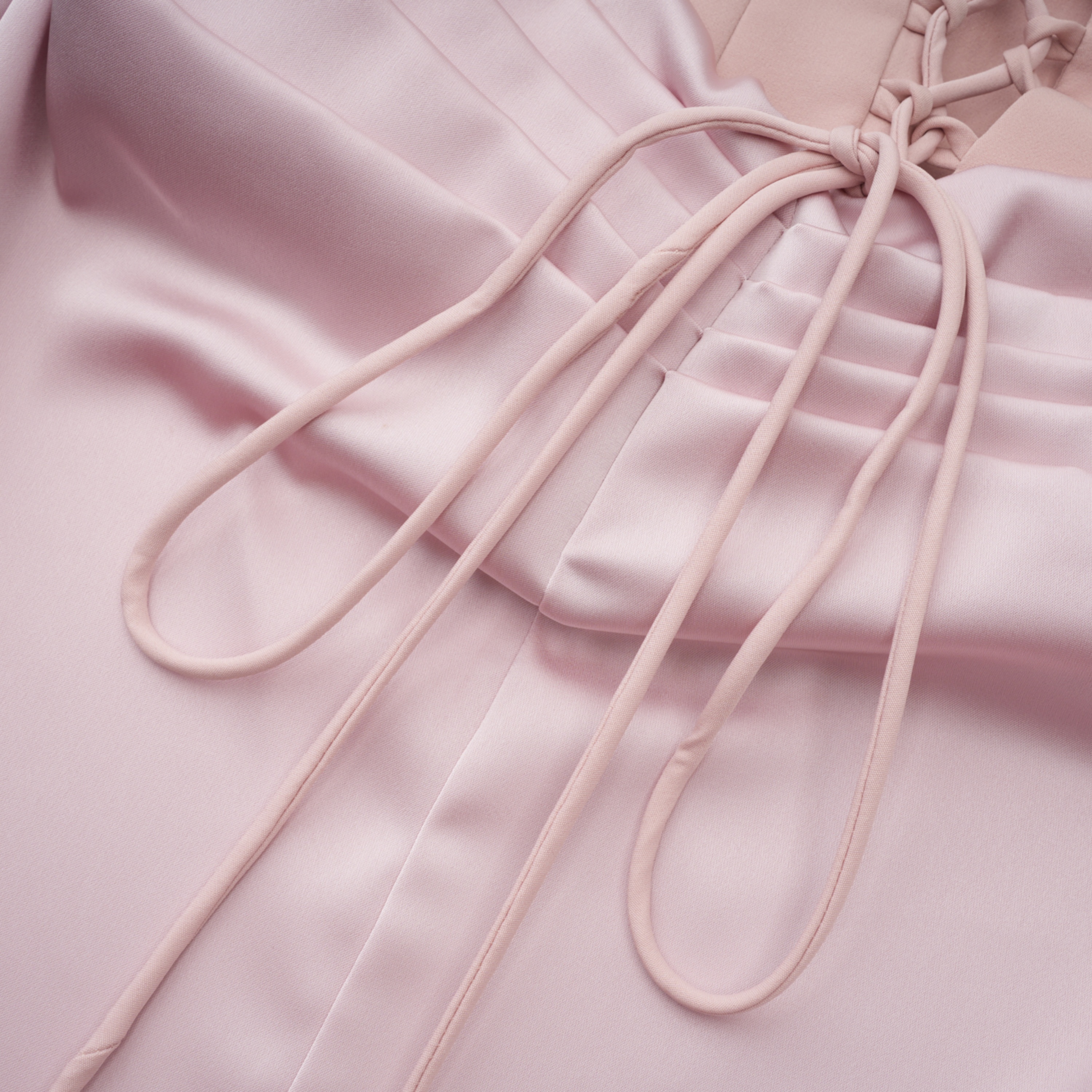 Zinnia Pink Ruched Maxi Dress with Bow Straps