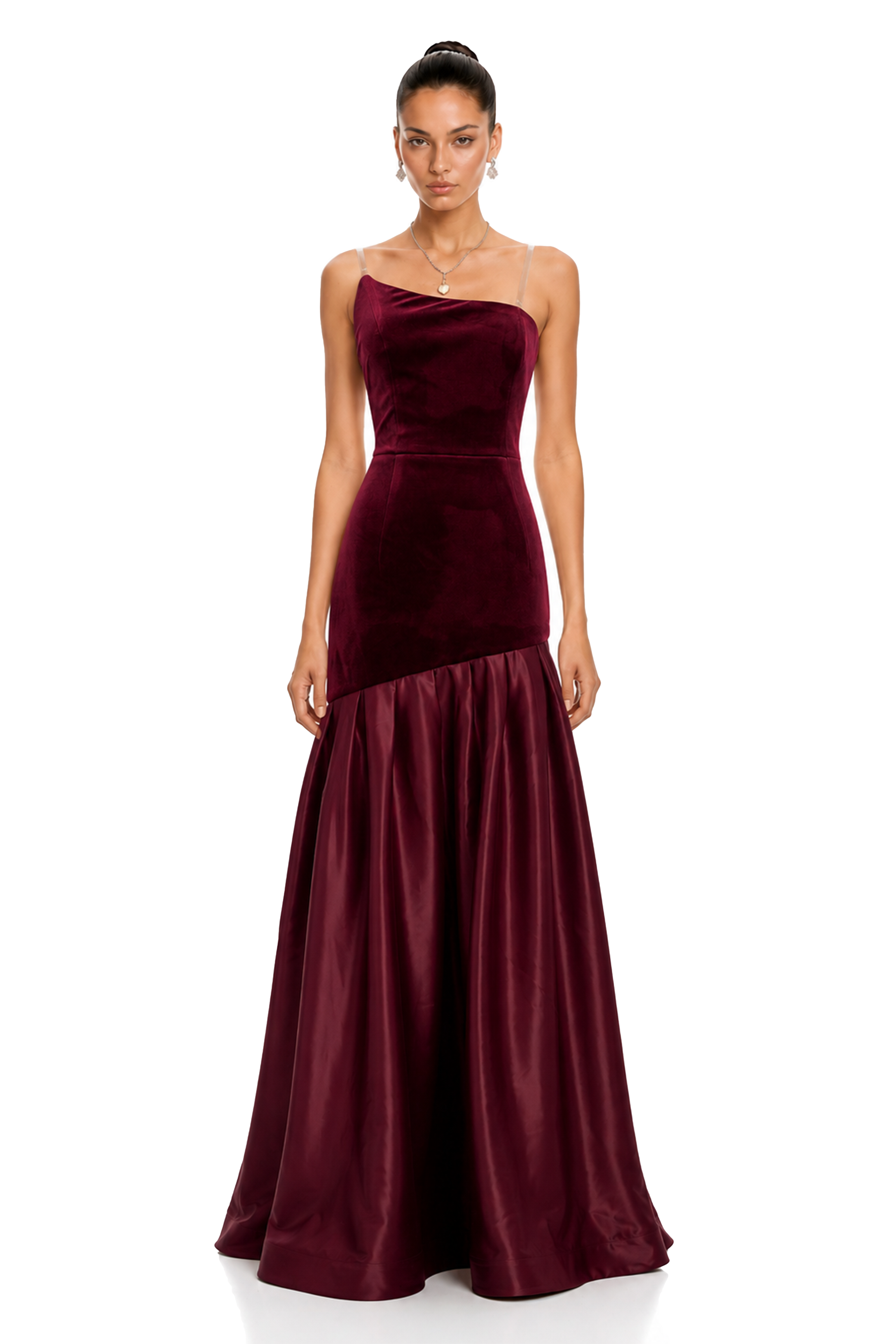 maxi burgundy velvet dress Zuri Ruched – Miss Rosier Hidden side zipper