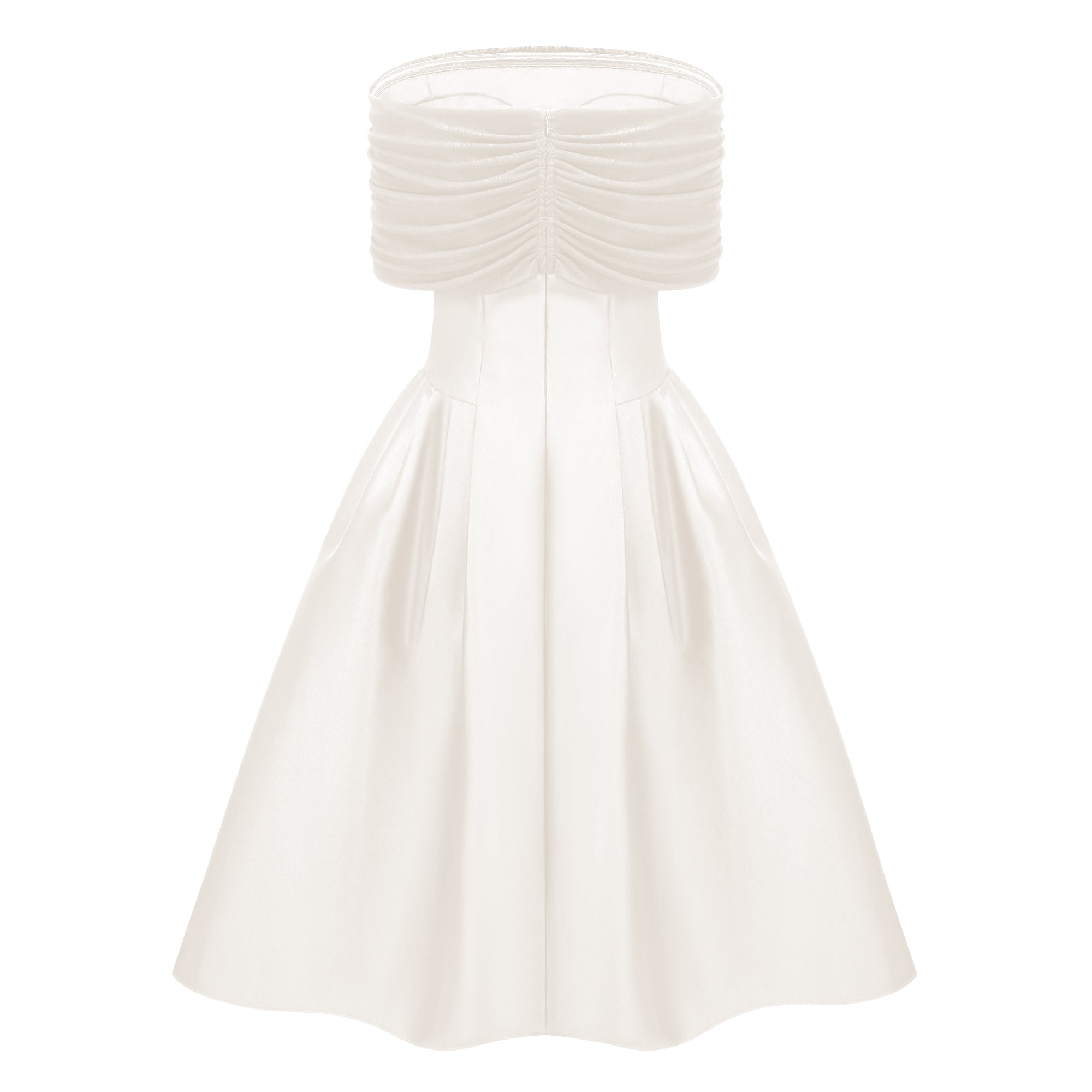 White Off Shoulder Polished Midi Dress