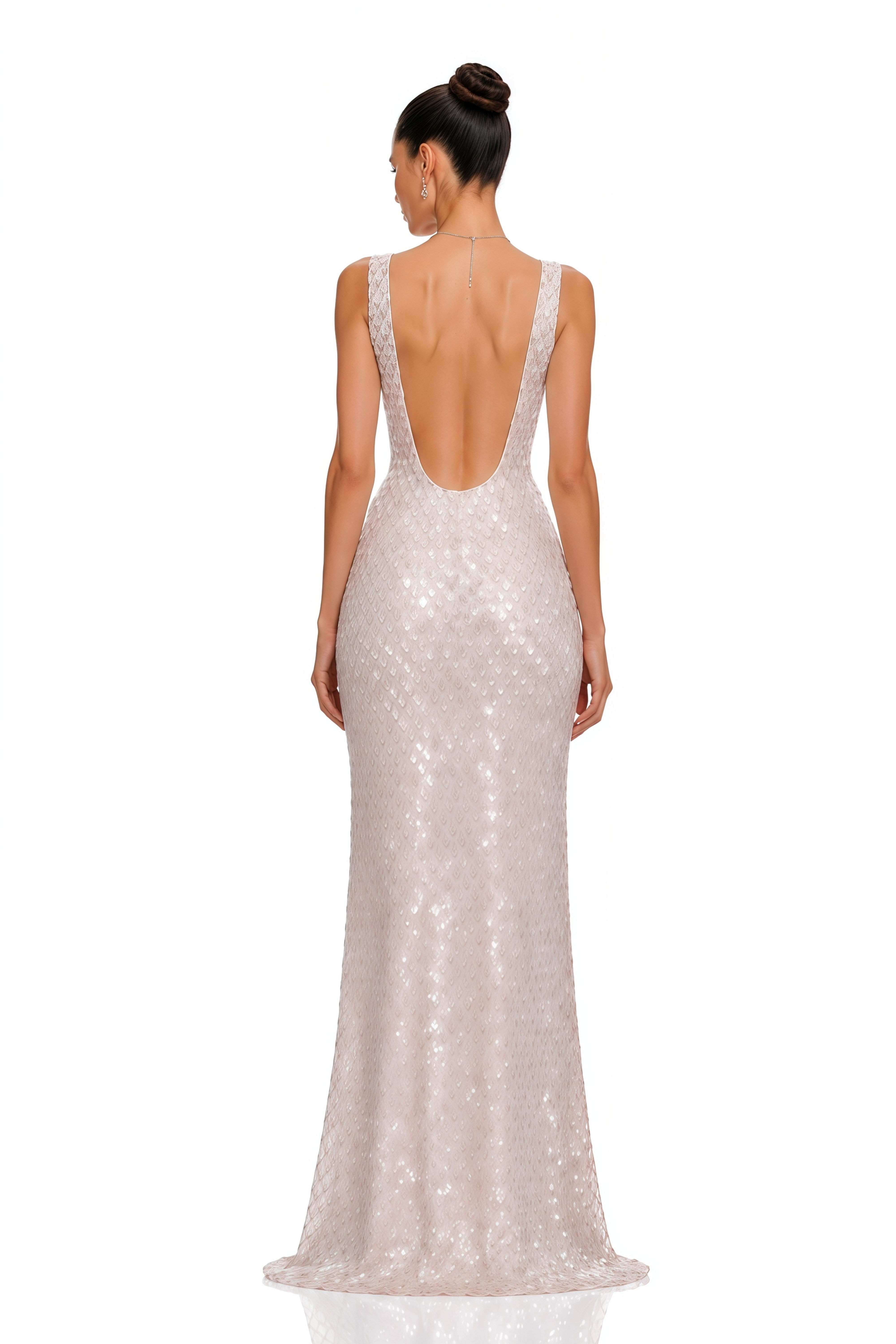 Raelynn White Deep V-Neck Bodycon Maxi Dress