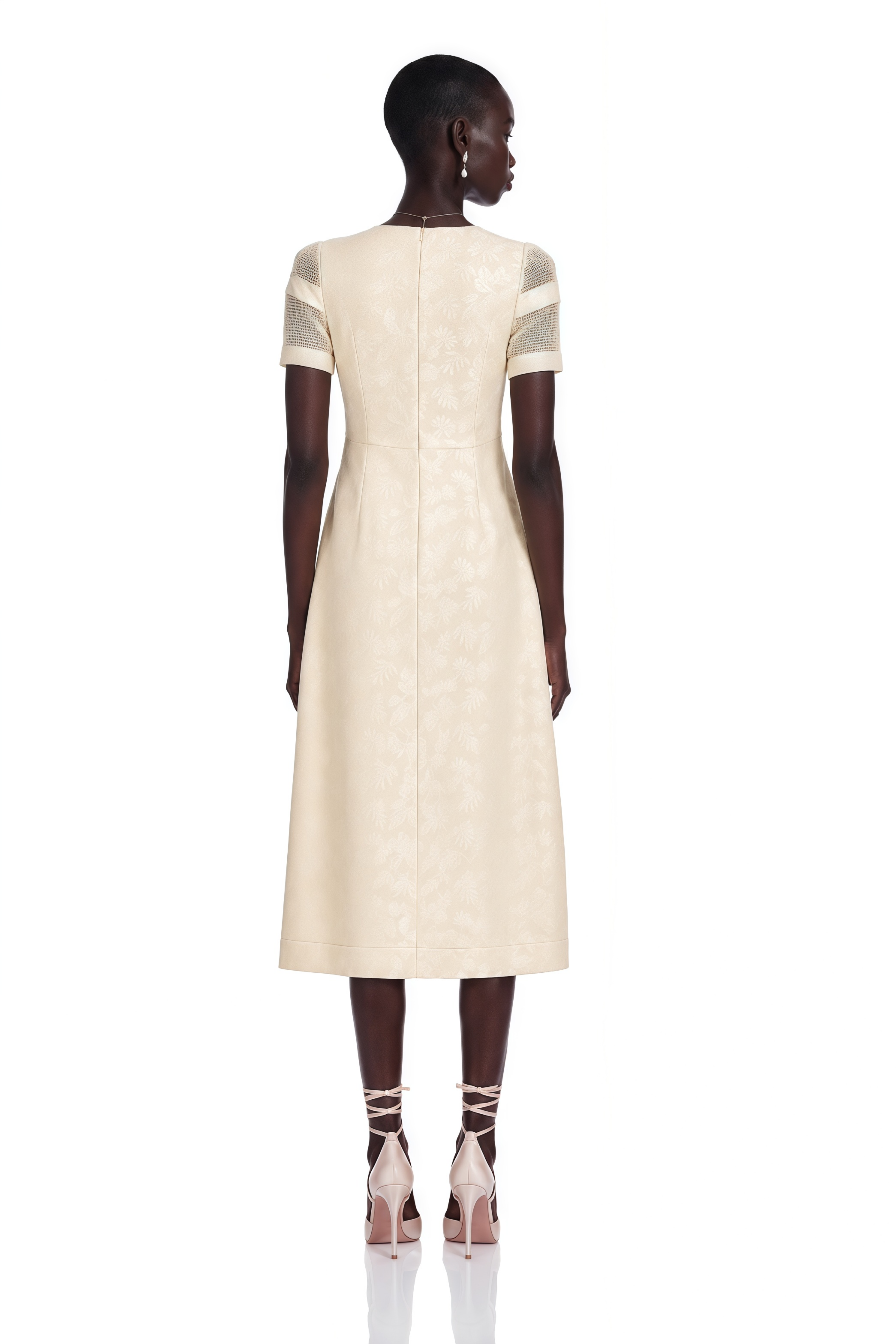 Diane floral embroidered openwork midi dress