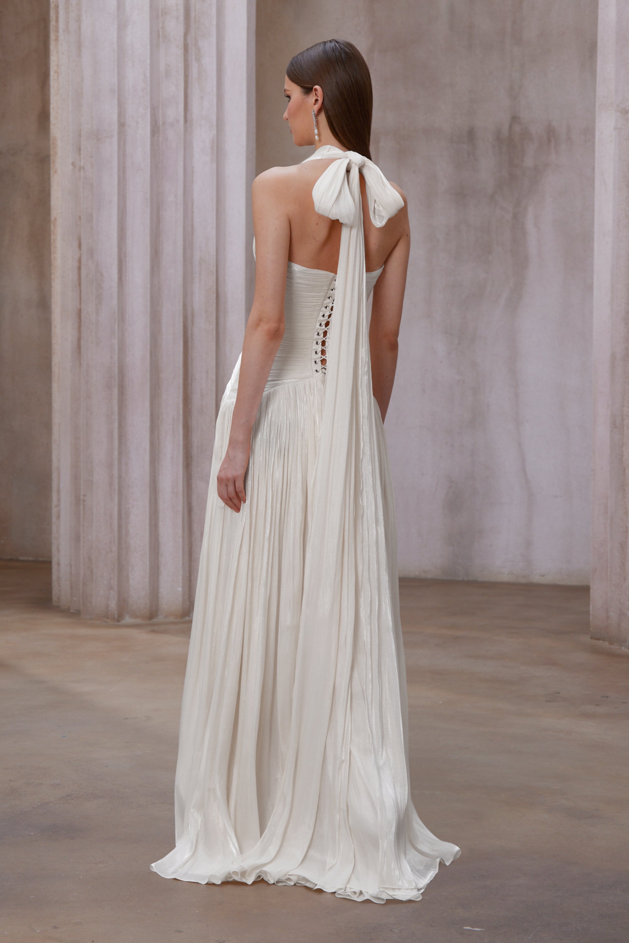 White Gathered Maxi Dress