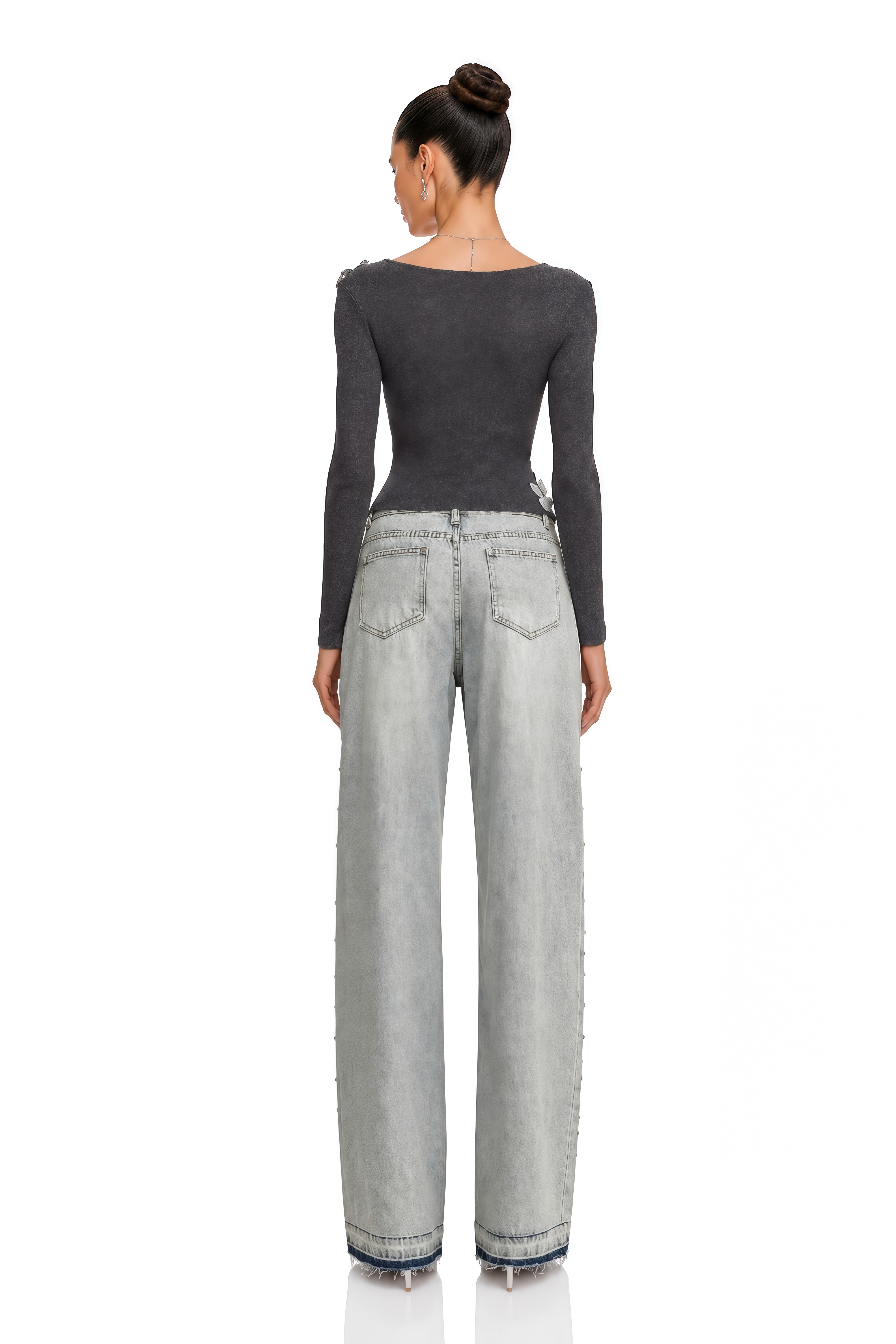 Anastasie Grey Sequined Butterfly-Motif Cardigan