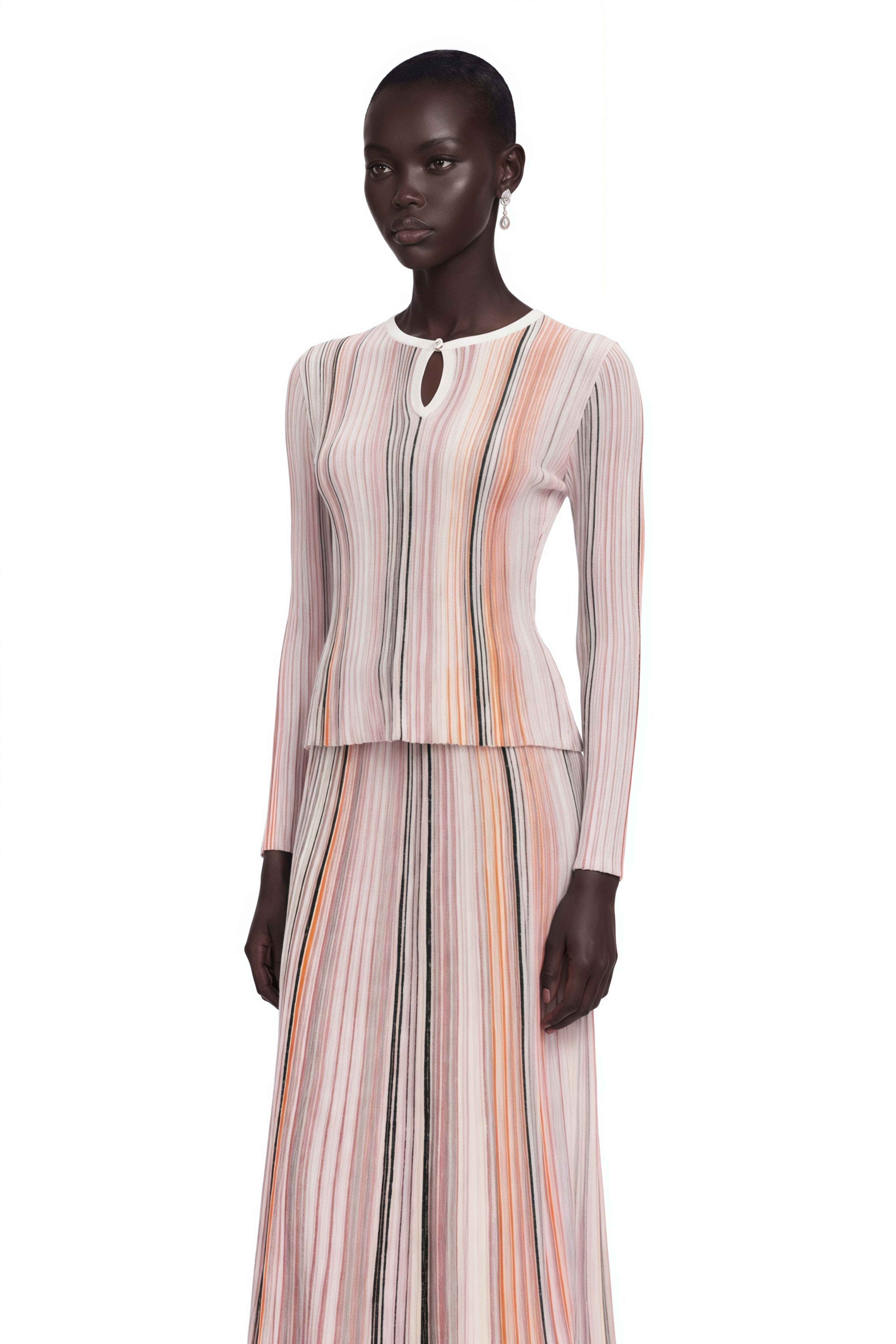 Aphrodite Neutral Glitter Pleated Knit Matching Set