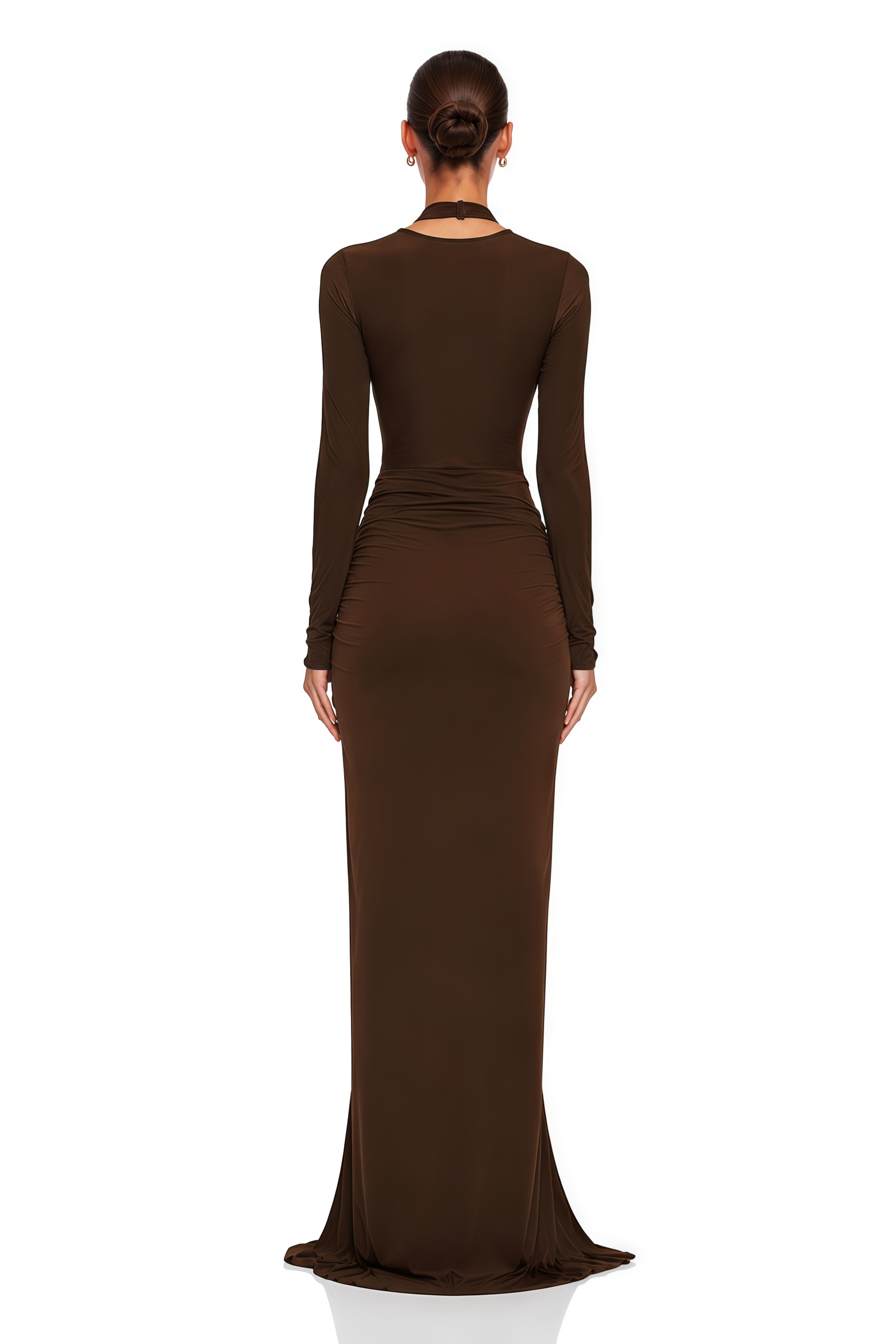 Lena Chocolate Brown Cross Front Maxi Dress