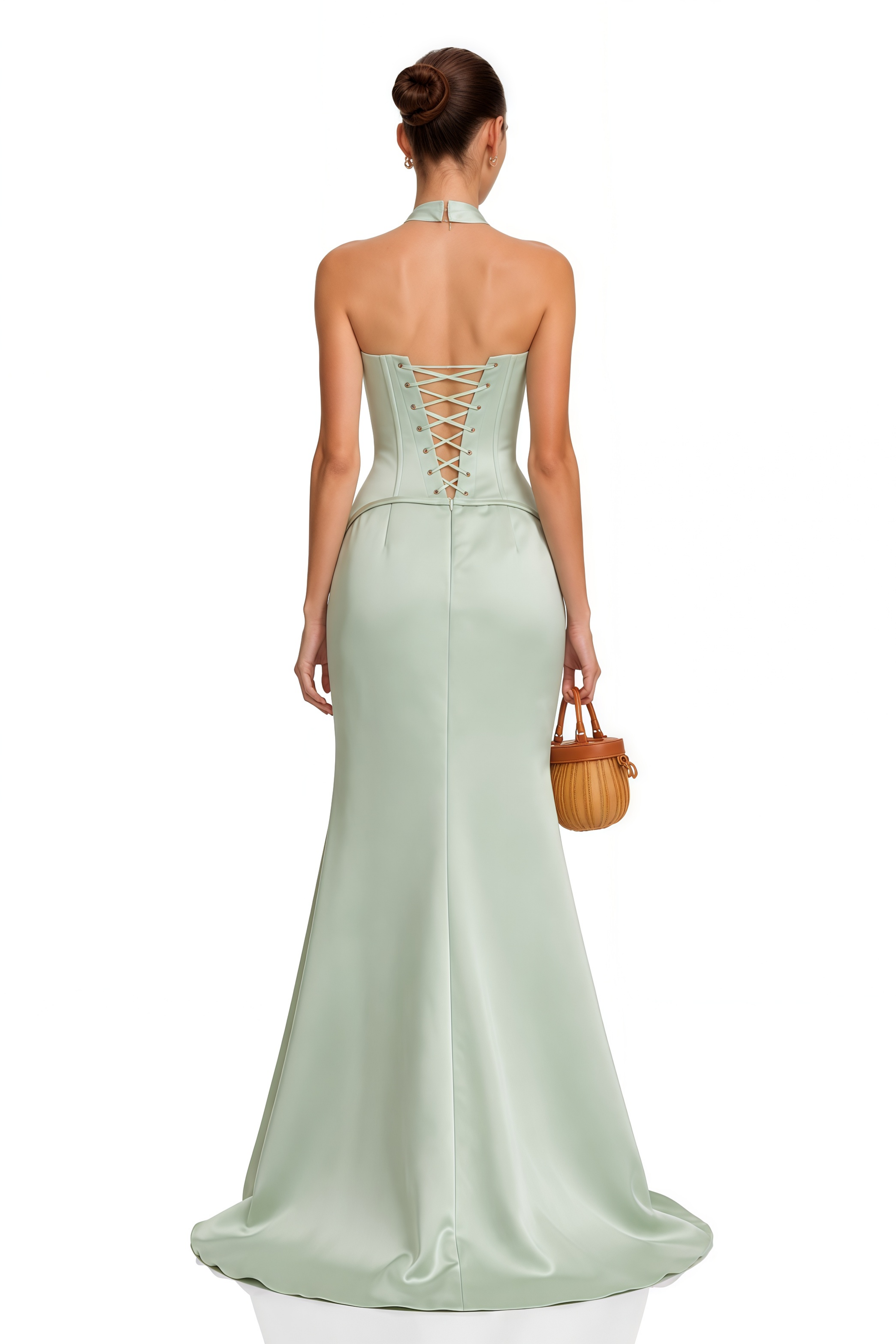 Aurélie Green Halterneck Mermaid Maxi Dress
