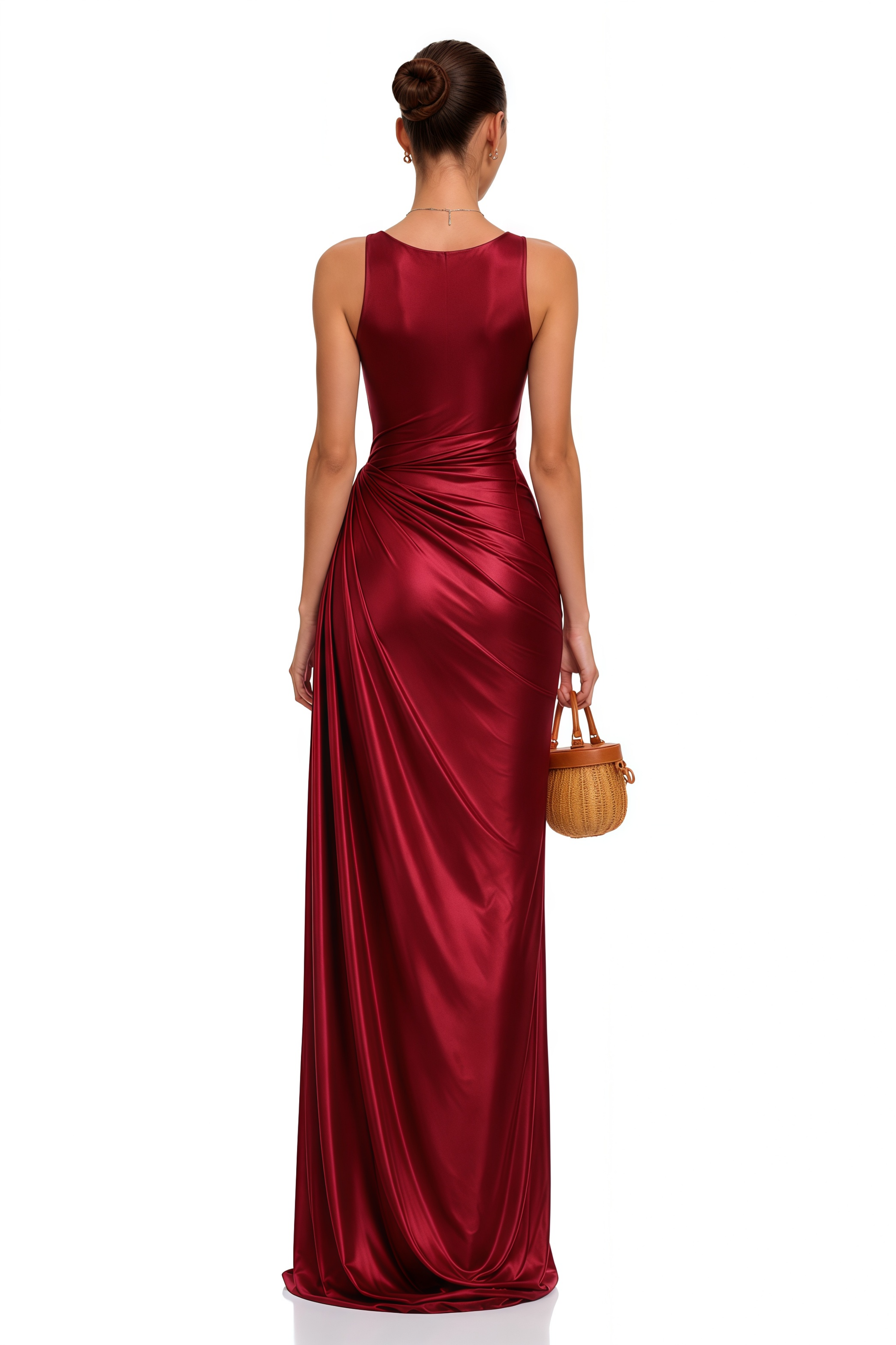 Samuri Burgundy Cowl Neck Slip Maxi Dress