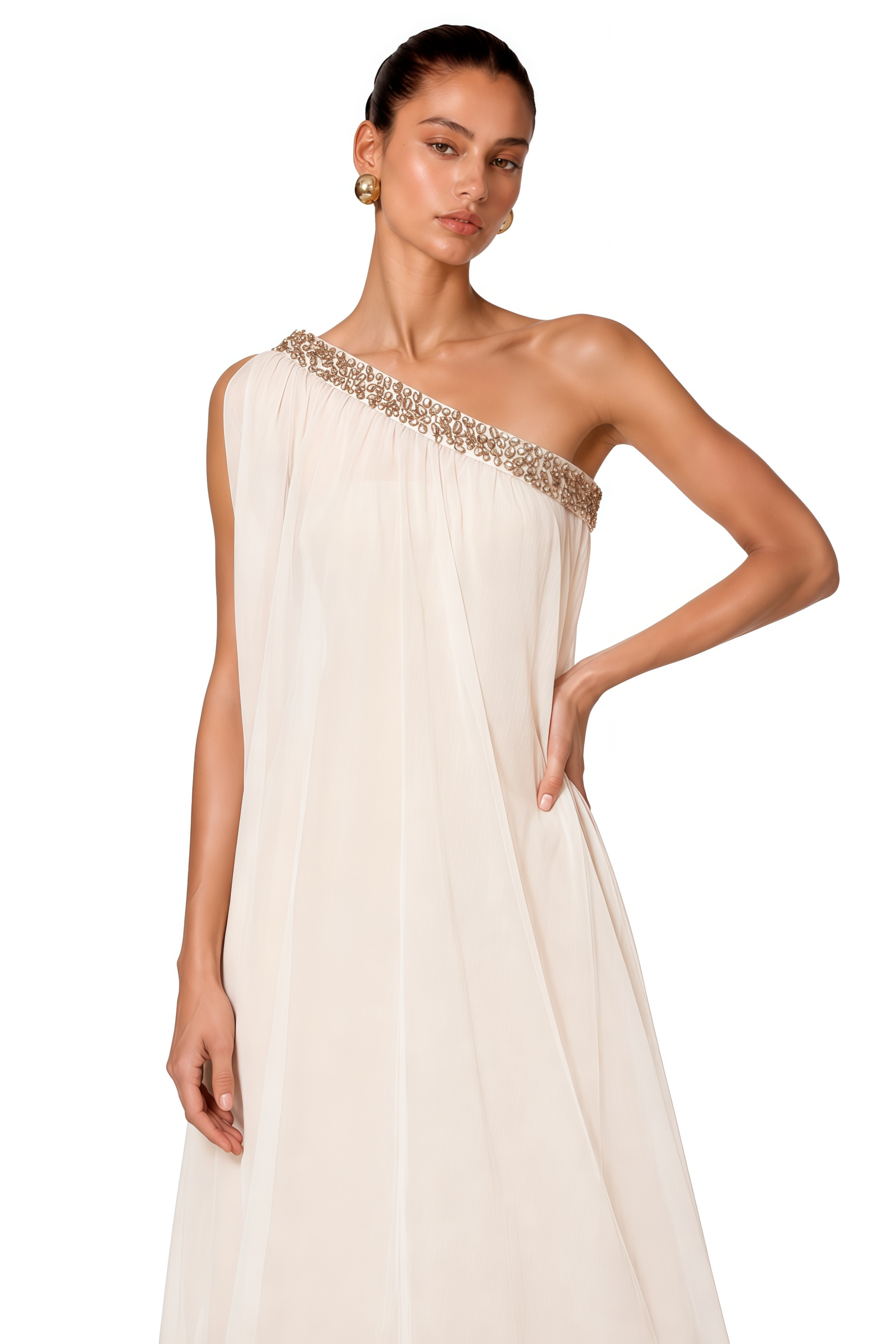 Austen Crystal-Embellished Semi-Sheer Midi Dress