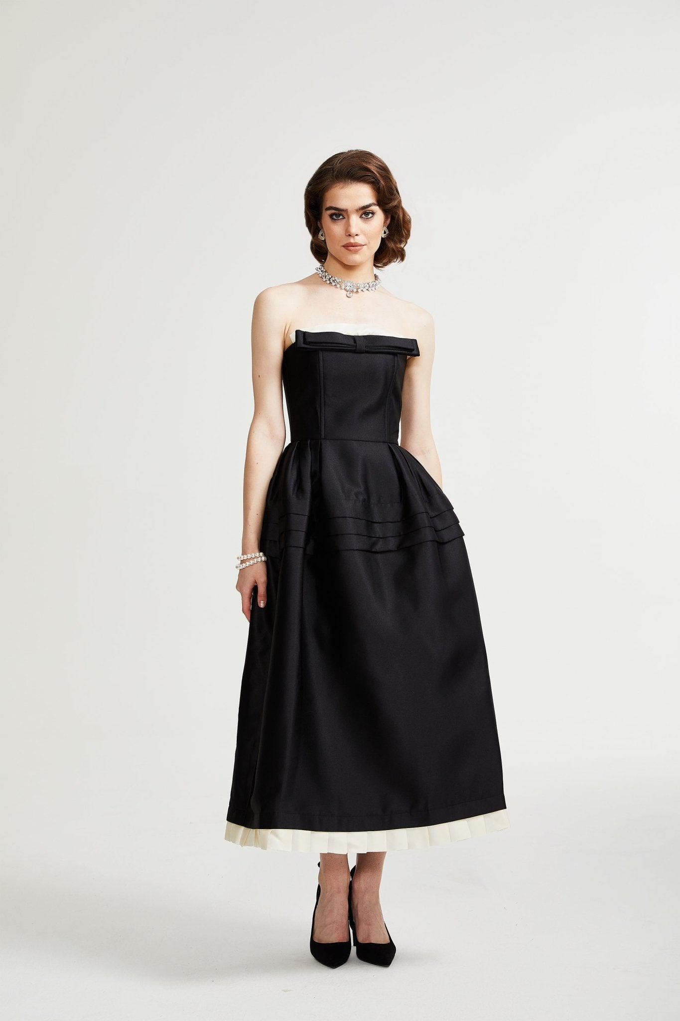 Felisara black bowknot midi dress – Miss Rosier - Women's Online