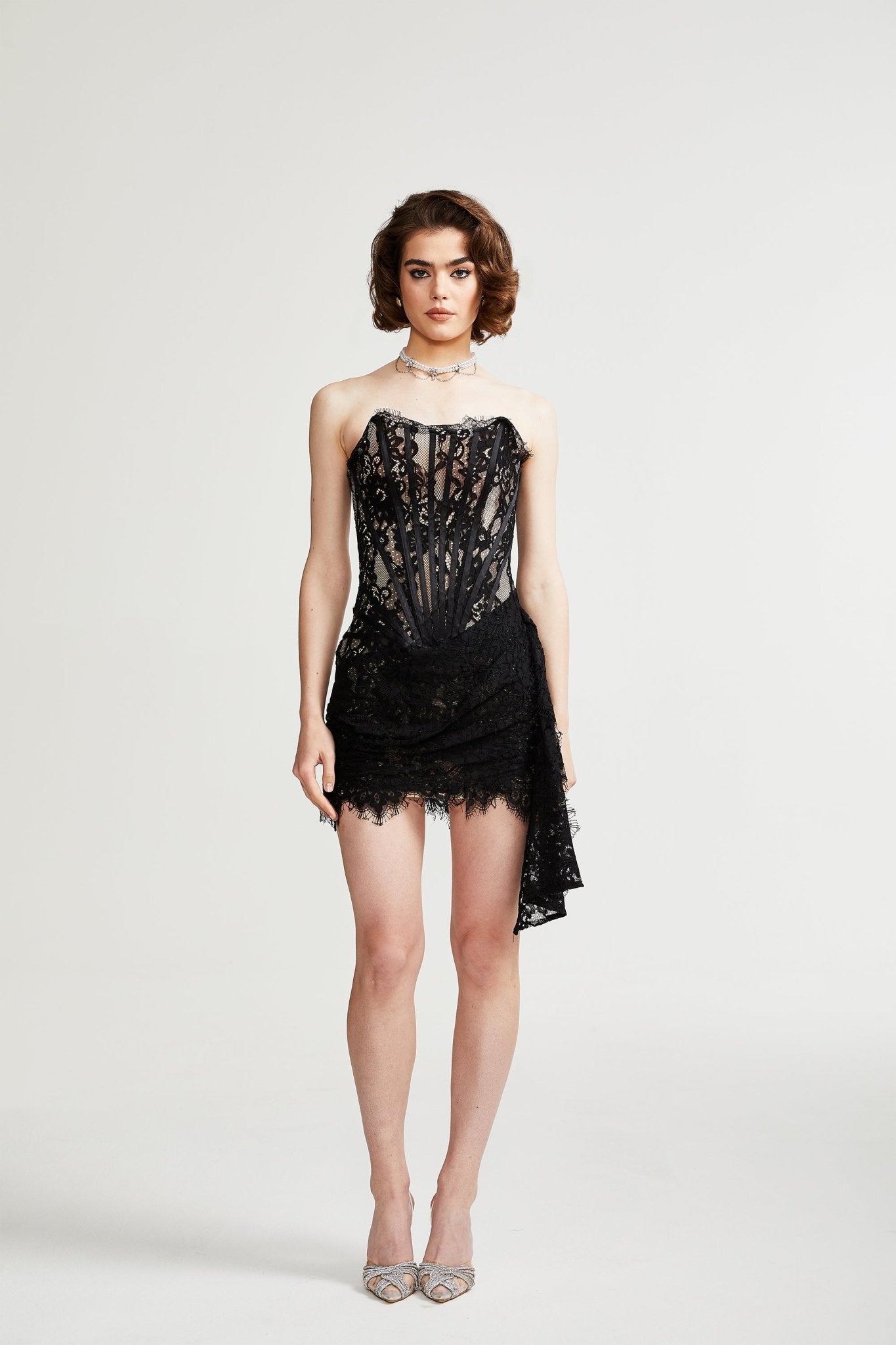 Kylitha black lace ribbon mini dress – Miss Rosier - Women's