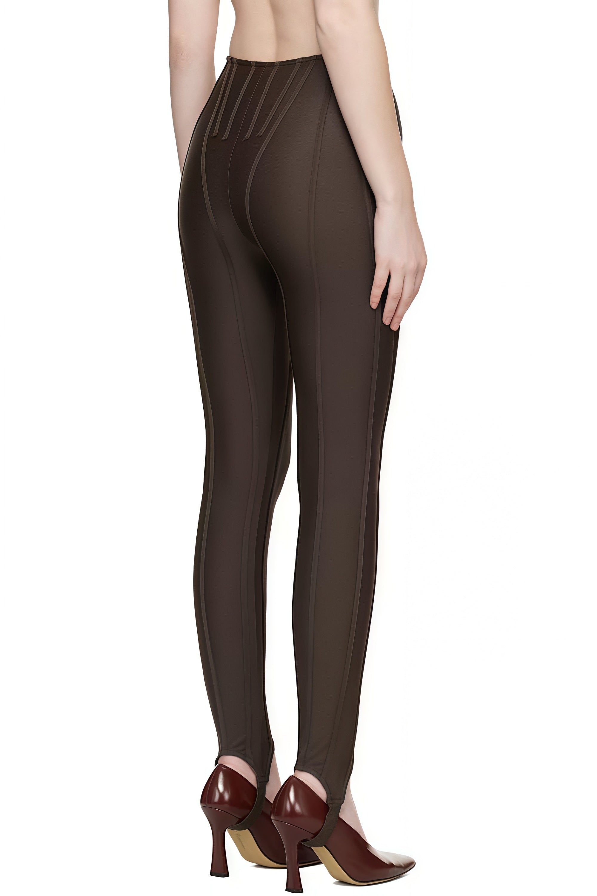 Brown Stitching Leggings