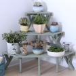 Rustic Farmhouse Tiered Wooden Plant Stand Modular Corner Display for Succulents and Flowers