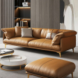Contemporary Performance Sofa with Scratch-Resistant Vegan Leather & Deep Seat