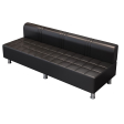 Contemporary Faux Leather Reception Bench with Ergonomic Support and Stainless Steel Legs