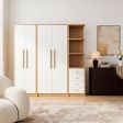 31" Wardrobe, for Bedroom Clothing Storage, 71"–87" Height Options, Standard or With Side Cabinet Configuration Options