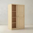 Pine Sliding Door Wardrobe Armoire Collection with Hanging Rod, Shelves, Eight Widths and Two Surfaces