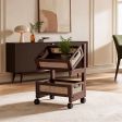 Rolling Solid Wood Storage Cart Collection, Open Basket Shelves, Casters, 14- and 20-Inch Sizes, Two to Four Tiers