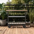 Kitchen Cart on Wheels, Multiple Sizes with Wood Countertop, Metal Frame, Open Shelves and Side Towel Racks