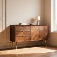 Solid Wood Sideboard Cabinet Collection with Drawers, Doors, Adjustable Shelving, Display Top and Five Width Options