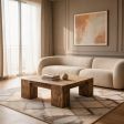 Square Solid Wood Coffee Table Collection with Block Legs, Low 16" Profile and Four Surface Sizes