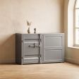 Industrial Container-Style Sideboard  Metal Storage Cabinet with Wheels for Dining Room, Living Room, and Bar Areas