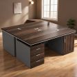 Contemporary Executive Office Desk with Lockable Storage, Modesty Panel, and Cable Management System