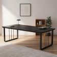 Minimalist Luxe Sintered Stone Executive Desk with Architectural Steel Base and Rounded Safety Edges