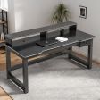Gaming-Focused Ergonomic Desk with Carbon Fiber Surface & Integrated USB Charging for Home Office & Gaming Setup