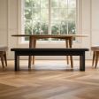 Minimalist Solid Pine Wood Bench with Rounded Safety Edges for Entryway or Dining
