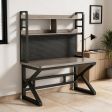 Computer Desk 1.2" Premium Wood or 0.7" Standard Board Table Top Material Options, 35"–63" Desktop Dimensions Options, Desk with Hutch Configuration