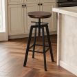 Industrial Swivel Bar Stool Adjustable Height Rustic Metal Counter Chair