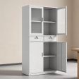 Locking Steel Office Storage Cabinet Collection with Glass or Steel Doors, Drawers, Tiers and Sections