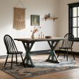 Bar Table Distressed Teal & Walnut Finish, Bistro Table, for Bar or Dining Spaces, Bar-Height Surface Format
