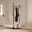 24" Hall Trees & Coat Rack, Single Rail or Double Rail Configuration Options, 2 Finish Options, for Home Furnishing