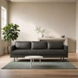 Sofa 3 Color Options, 3 Size Options, Oiled Leather Upholstery, for Living Room Seating